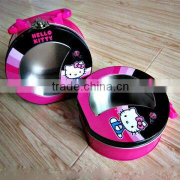 fashional hello kitty lunch tin box with handle and window for gift