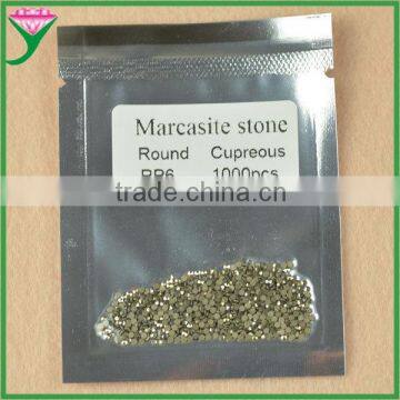 guangxi cheap price AAA grade pp6 round shape machine cut loose marcasite gem stone