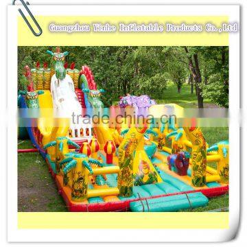 2015 The most popular big Inflatable forest animal slide dragon park for kids on sale