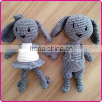 Handmade knitted stuffed crochet rabbit toys