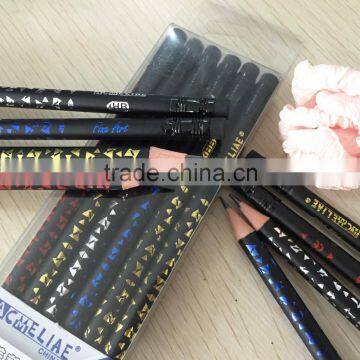 Standard size round shape soft wood HB pencil sharpened with heat rolling logo