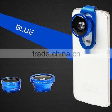 Selfie Cam Lens, Universal 4 in 1 iPhone Lens Camera Phone Lens Kit Clip on Fish Eye Lens + 2 in 1 Macro Lens + 0.67x