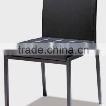 Z656 Faux Leather Modern Dining Table Chair with Cushion Black