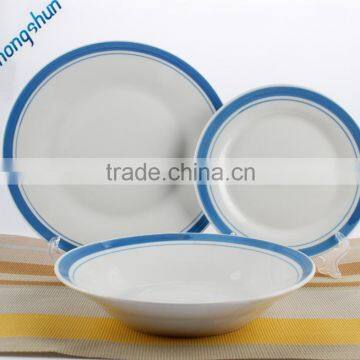 Colorful band 18pcs high quality dinnerware porcelain dinner set ceramics