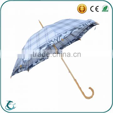 High quality straight golf wooden windproof fabric for umbrella