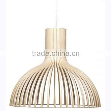 natural wooden pendant light in half round shape