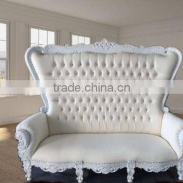 Baroque Rococo White Sofa Queen Throne Chaise