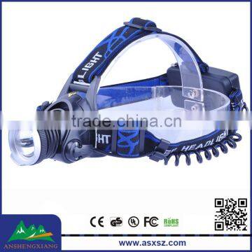 High quality 1xCREE XML T6 LED 1800 lumens Rechargeable Led Headlamp manufacturer