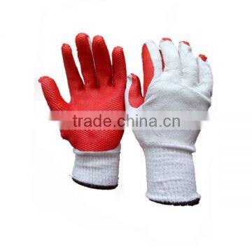 Red Rubber Coated Safety Gloves Construction Working Glove