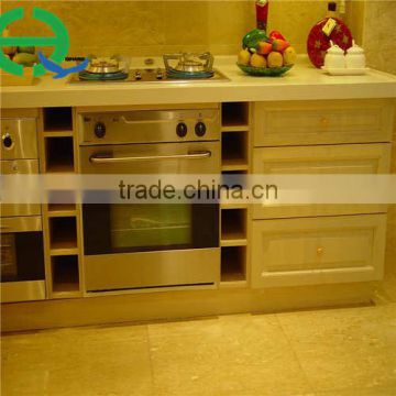 red and black kitchen cabinet