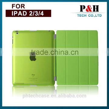 Magnetic stand smart cover leather case for ipad 2/3/4