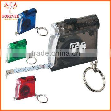 New Design New Year Promos Gifts 3' Tape Measure Led Flashlight Keychain With Slide Switch                        
                                                Quality Choice