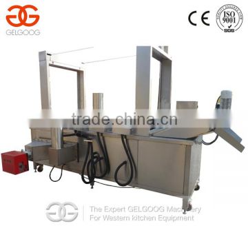 Continuous Belt Deep Fish Fryer for Snacks|Continuous Belt Chicken Meat Frying Machine Sale