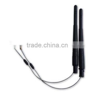 WiFi Dipole router Antenna 5dBi with Ferrite,1.13cable UFL connector