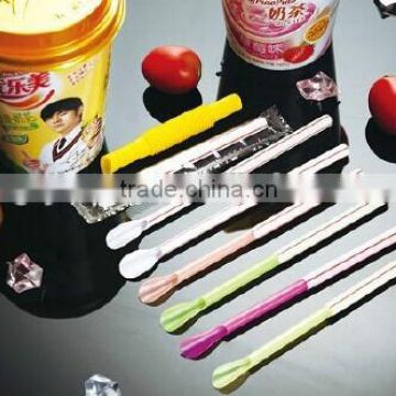 individual packed plastic straight telescopic spoon straw