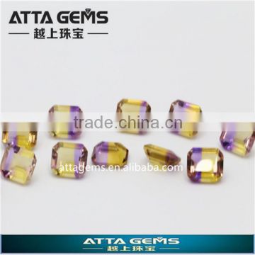 synthetic Ametrine created quartz loose gemstone for fashion jewelry set