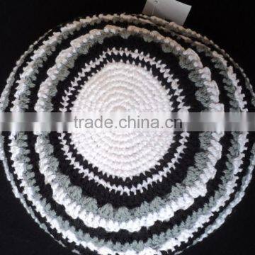 100% Cotton Hand Knitted Crochet Jewish Kipa, Yarmulka,Yarmulkes,Jewish Religious Judaica Skullcap photo-5