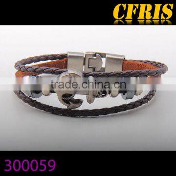 Dark Brown Leather Bracelet,Custom Design For Men's Leather Bracelet