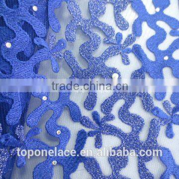 Korea Tulle Lace African Embroidered Tulle Lace Beaded Tulle Fabric photo-5