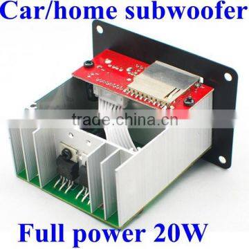 Car Home Audio Subwoofer Amplifier Module Support USB Bluetooth Receiver Adapter with Remote DC12V 20W car mp3 player