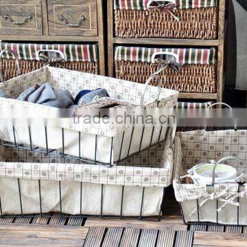 home nothions storage cotton rope basket with iron iron frame
