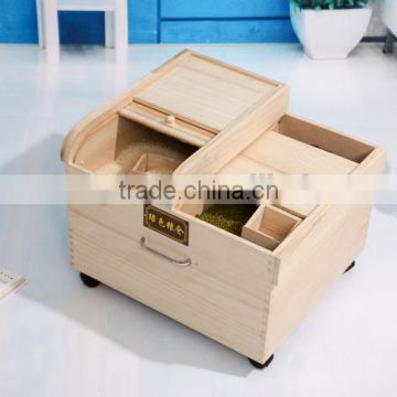 Healthy paulownia wood stoage box for rice / food / beans