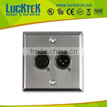 XLR Metal Wall Plate. 1 x XLR Socket, 1 x XLR Plug Faceplate Outlet