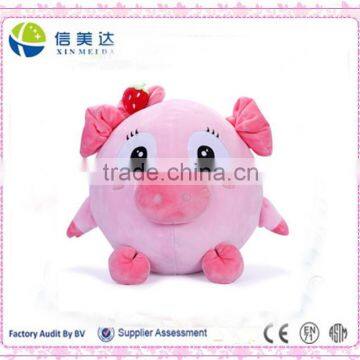 New design stuffed pink round ball pig animals