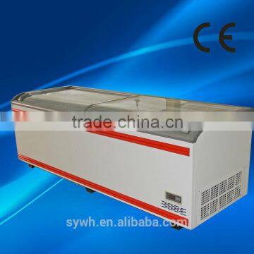 Air cooler with double sliding glass doors for ice cream