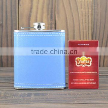 7oz stainless steel hip flask with leather cover