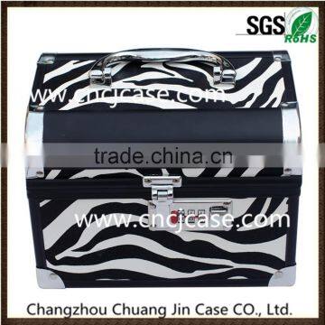 export beauty personalized fashion zebra colorful alumnum nail makeup case, comestic case