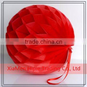 Red Christmas Hanging Honeycomb Balls Paper Lanterns For Garland Party Decorations