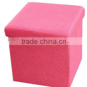 Bedroom Furniture! Imitation Linen Pink Folding Storage Stool