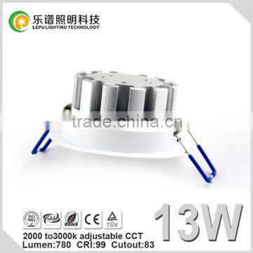 0-10V CCT Dimming 2000-3000K Adjustable COB Downlight 13W photo-3
