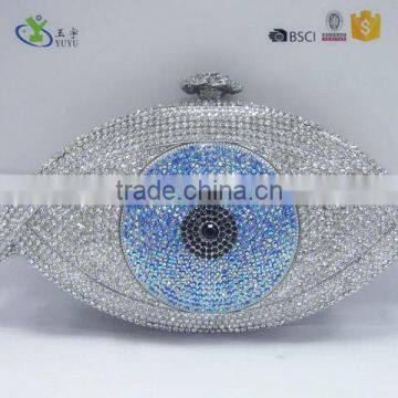 Special design clutch purse, eye shape rhinestone purses