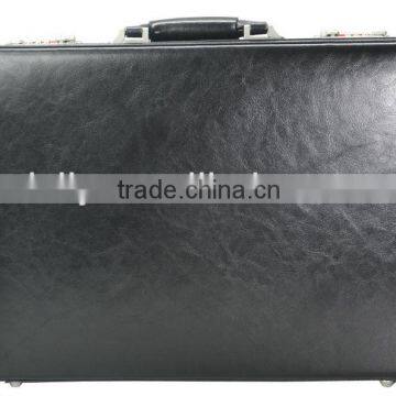 Luxury Leather Attache Case, Black Split Leather Briefcase, X8025A120003