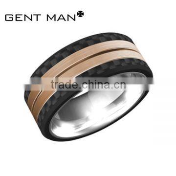 Rose gold Titanium Carbon Fiber Ring fashion wedding ring for men