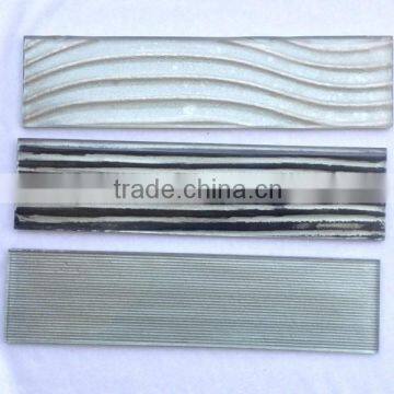 black and white strip crystal glass mosaic