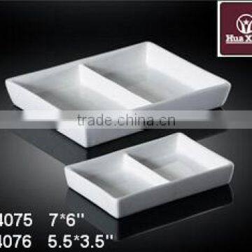 white color porcelain 2 lattice dishes H4075