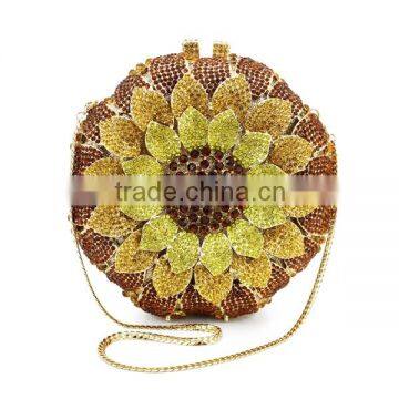 New Design Hard Box Yellow Sunflower Woman Handbag Ladies Purses Evening Clutch Bag (88165A-GY) photo-2