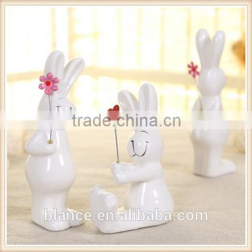 Cony Animal Ceramic Figurine white Home Decorate Collectible Gift