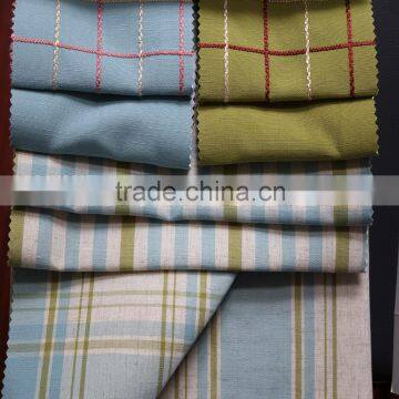 Italy Fire retardant plaid cotton yarn dyed window cafe curtains for decoration