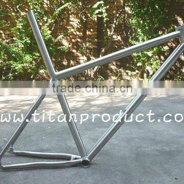 Gr.9 Titanium MTB Frame 26'' Integrated Seatpost/44mm Headtube/Double Downtube/Hidden Cable Running/Sliding Dropouts