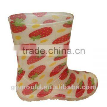 GY107 Kids PVC transparent Wellies Cute Rain boots