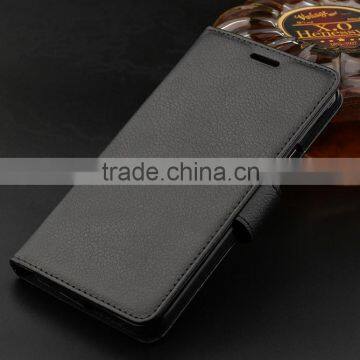 Wholesale litchi magnetic texture flip wallet case for htc one m9+