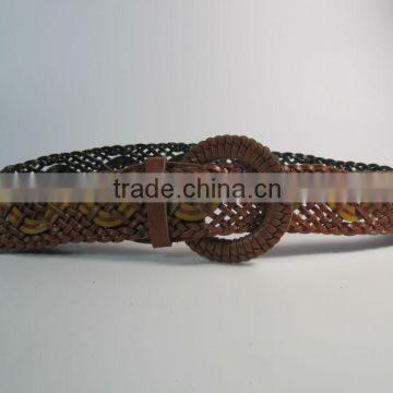 wrapped buckle fashion braided weave belt for girl