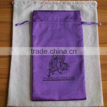 Black Custom Hair Extension Bags /Soft Satin Bags Hair /Satin Bag