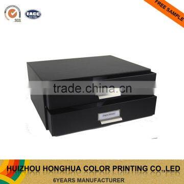 Handmade Paper Drawer Cardboard Desktop Office Drawer Storage Box Black