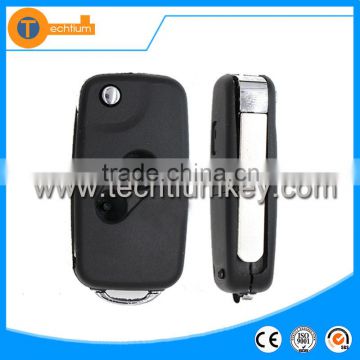 High quality blank car key case shell with logo and uncut blade flip remote key fob for honda accord 8