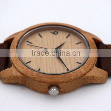 2016 High Quality Natural Bamboo Retro Round Dial Wood Watch photo-5